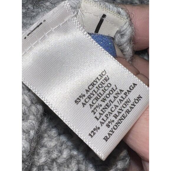 Ann Taylor Alpaca Blend Wool Gray Cardigan Open Front Sweater Women’s L - Picture 5 of 6